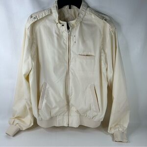 Vintage Quail Run Men's Windbreaker Jacket Beige Cream Lined Size XL